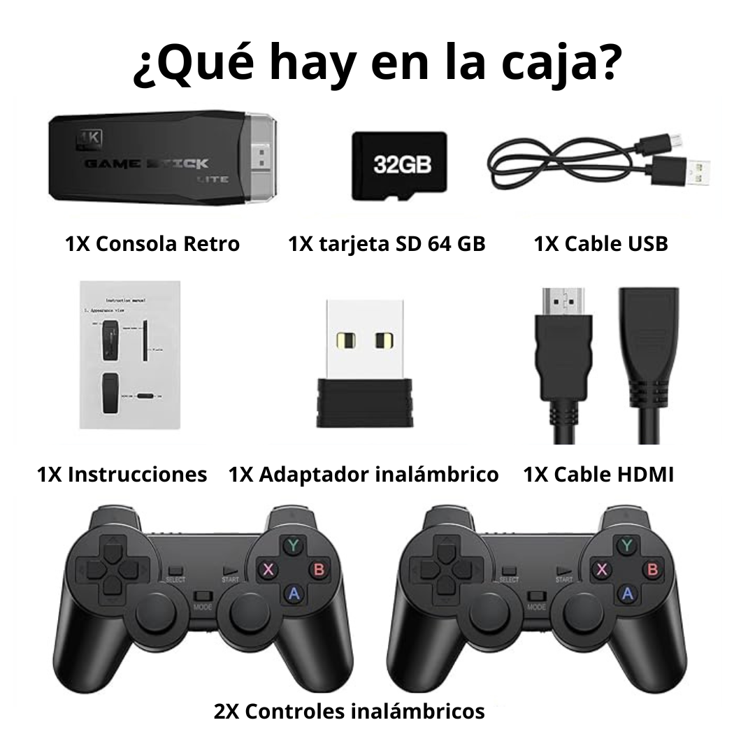 Consola Retro Con 2 Mandos (+10.000 Juegos Incluidos)